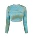 Haut Court Motif/style Tie-dye Femme Bleu Off White-1