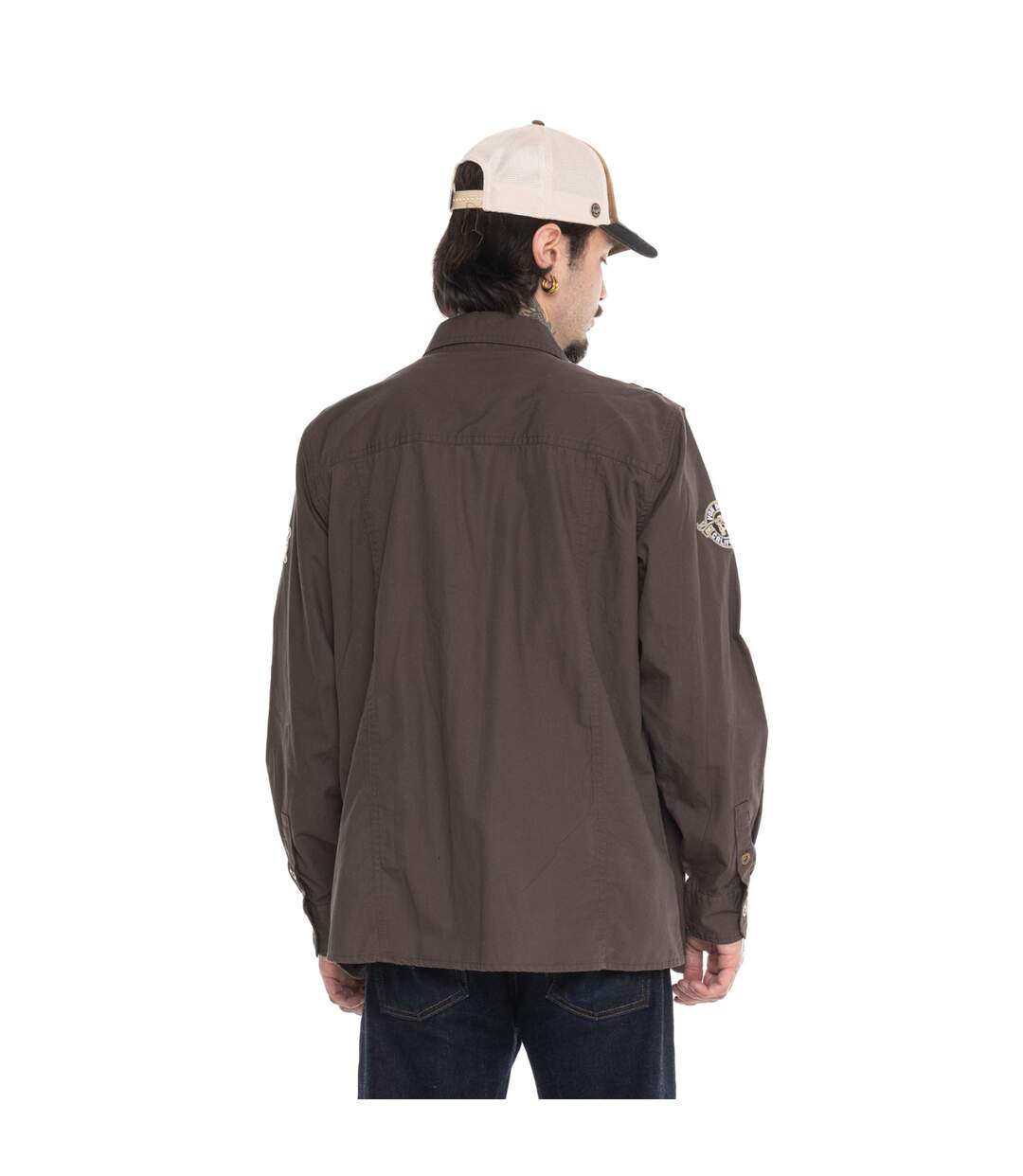 Chemise manche longues  ripstop strech sur poche et badges Stop B Vondutch-3