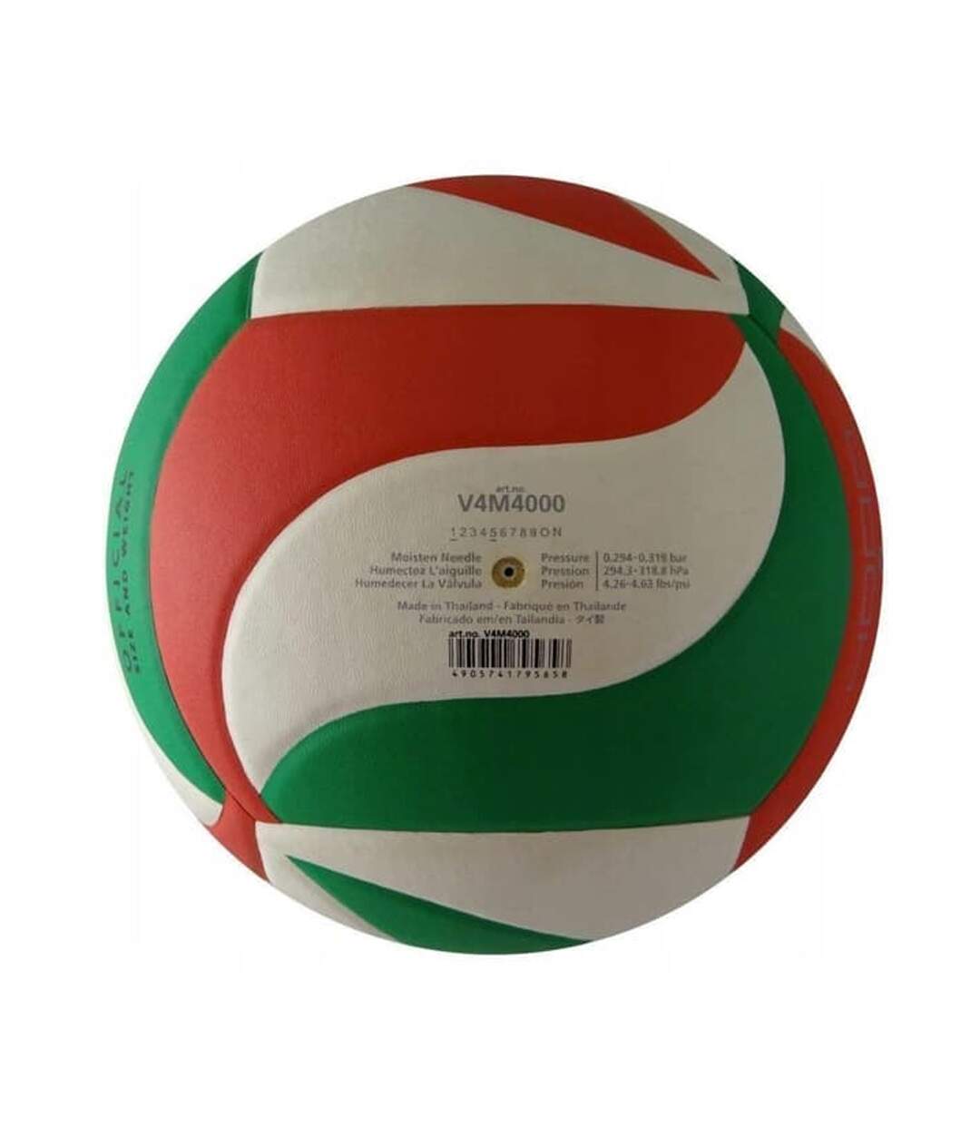 Ballon De Volley-ball V5m4000 Taille 5 Blanc Vert Rouge Molten-2