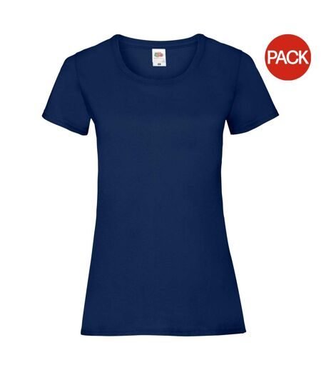 T-shirts manches courtes femmes bleu marine Fruit of the Loom