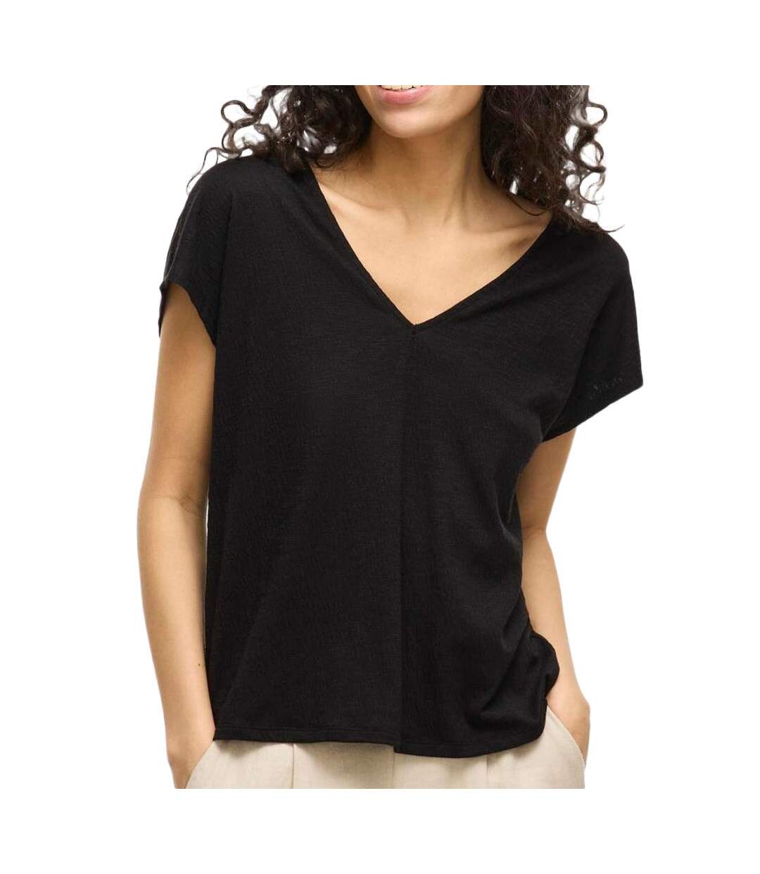 T-Shirt noir femme vila visyma-1