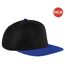 Lot de 2  casquettes à visière plate adulte noir/bleu roi Beechfield