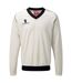 Surridge Mens Fleece Lined Sweater / Sports / Cricket (White/ Navy trim) - UTRW2866