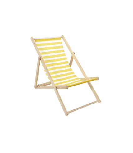 Lot de 2 Chiliennes en Bois Bain de Soleil 90cm Jaune