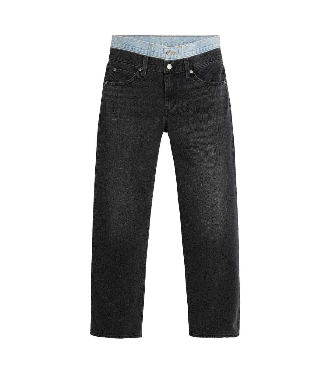 Womens/ladies 94 Denim High Rise Baggy Jeans Black Wash Levis-2