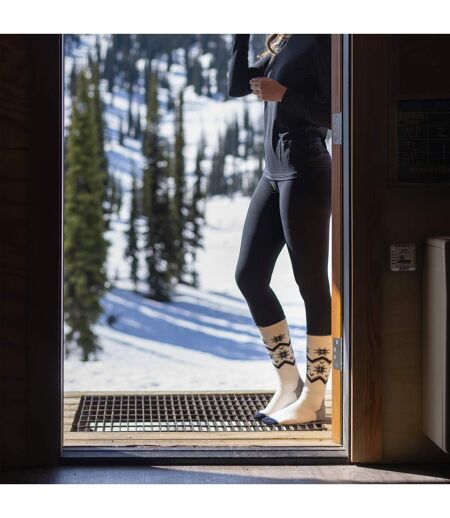Ladies Ultra Lite Thin Thermal Winter Ski Socks with Stripes