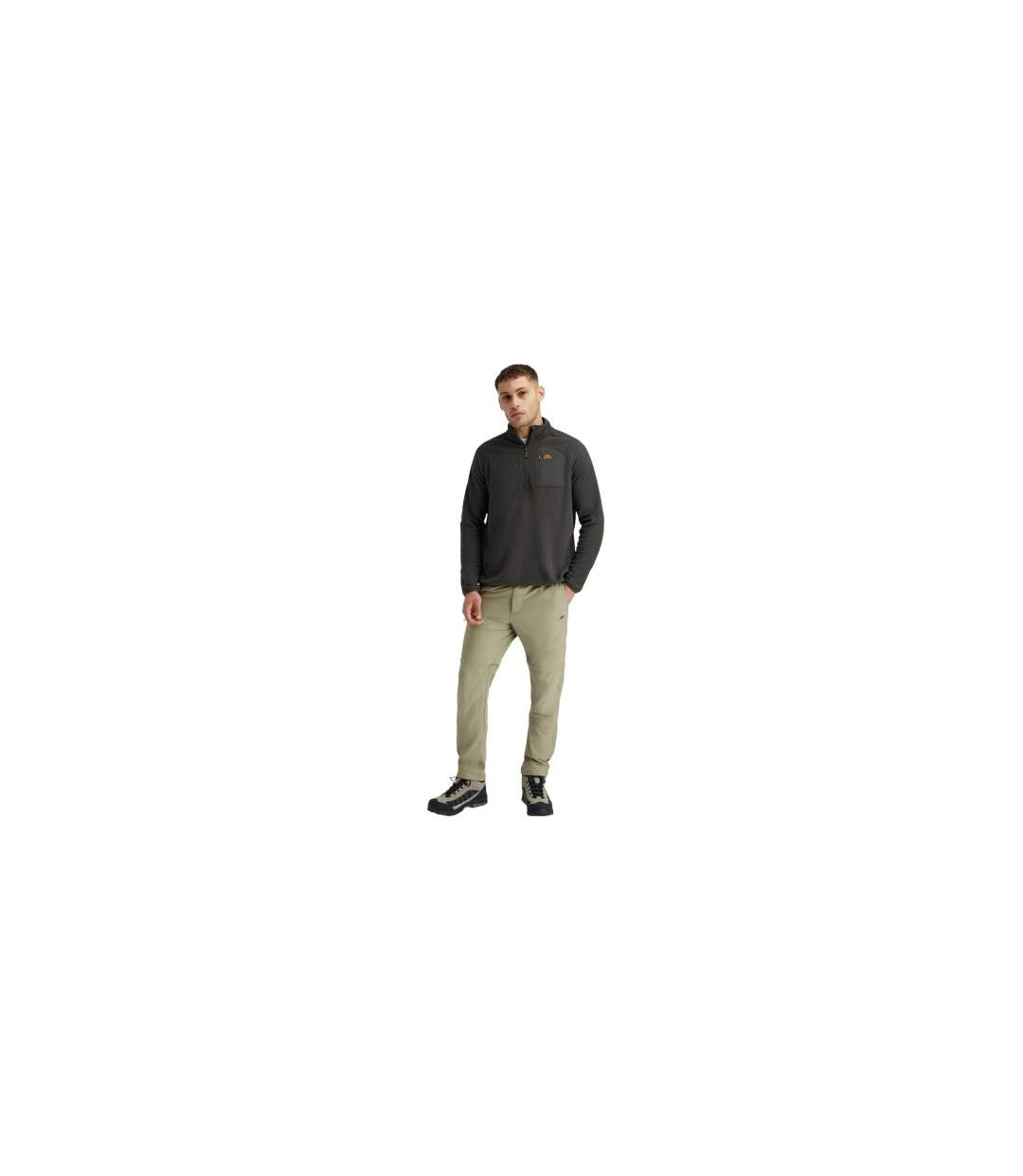 Polaire À Col Montant Zippé Et Poche Sur Poitrine Harry Homme Anthracite Trespass-1