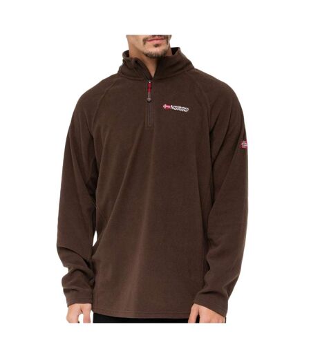 Veste polaire 1/4 de zip marron homme geographical norway men 233