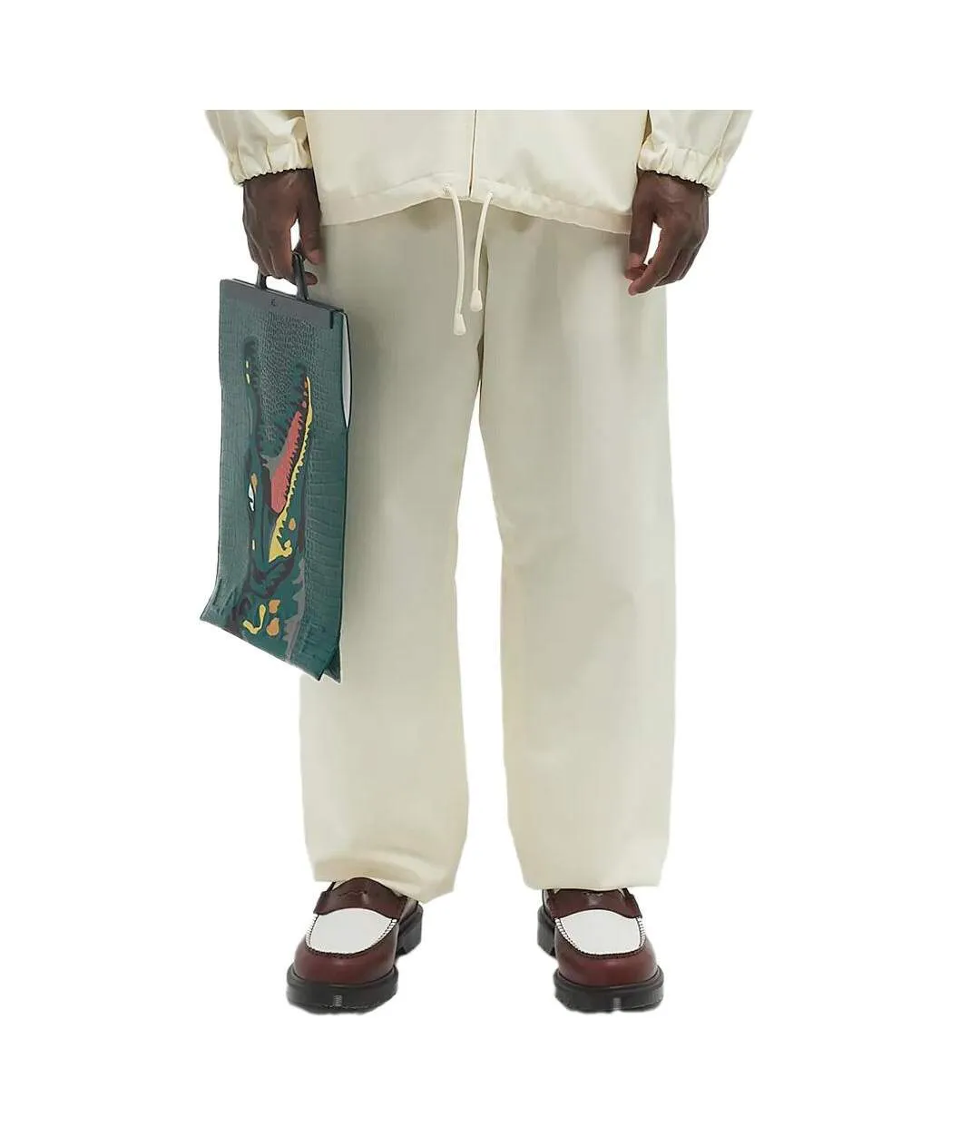 Pantalon jaune homme lacoste runway oversized-1