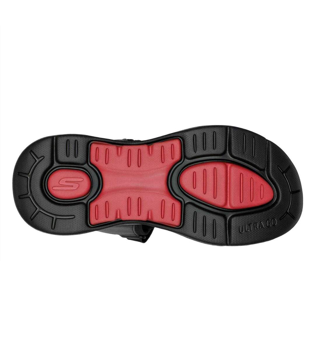 Mens Arch Fit Flat Sandals Black Red Skechers-3