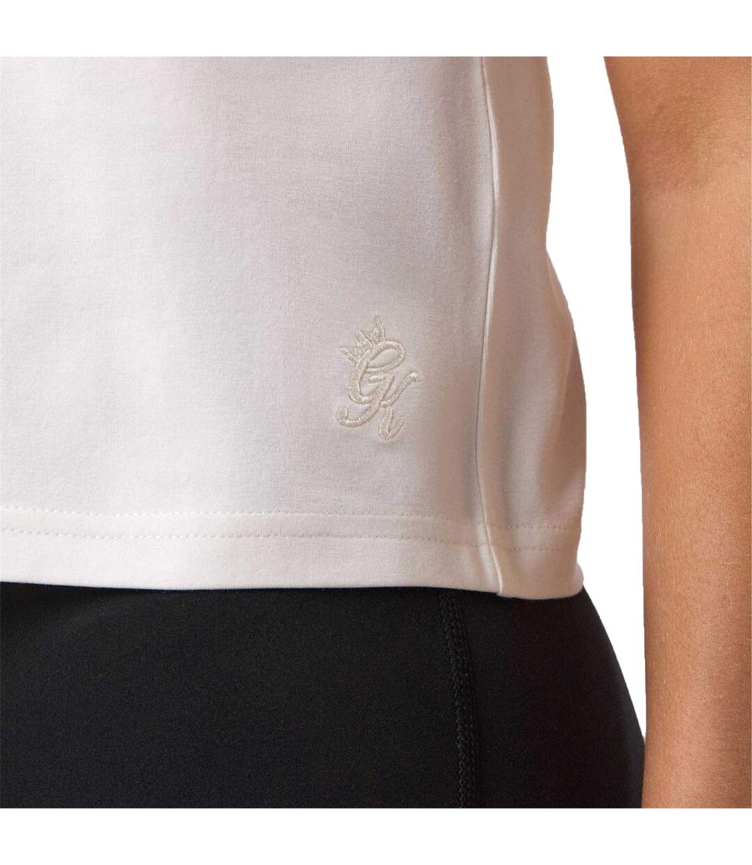 Womens/ladies Victory Capped Sleeved Crop T-shirt White Gym King-4