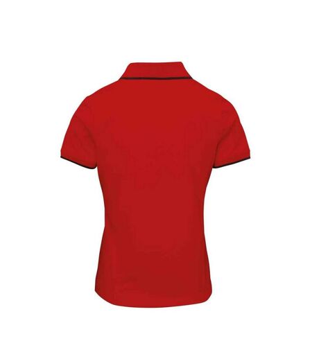 Polo Coolchecker Femme Rouge Noir Premier