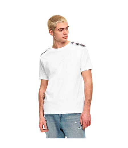 Mens Tape Regular T-shirt White Moschino