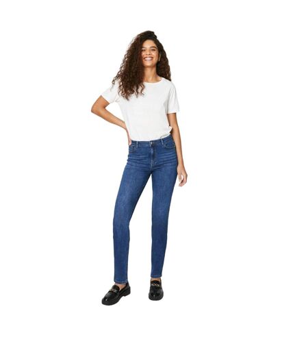 Womens/ladies comfort stretch tall and slim jeans mid wash Dorothy Perkins