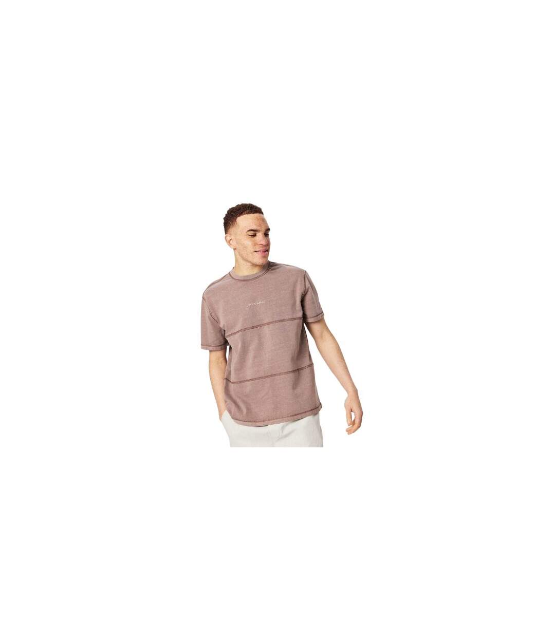 T-shirt Motif/style Rayures Contrastées Homme Rouge Orange Jack Wills-1