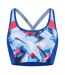 Womens/ladies Geometric Scoop Neck Sports Bra Multicoloured Head-1