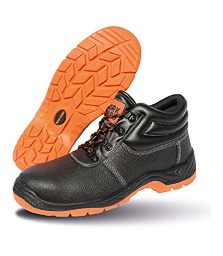 Result Mens Work-Guard Defence SBP Waterproof Leather Safety Boots (Black/Orange) - UTPC2552