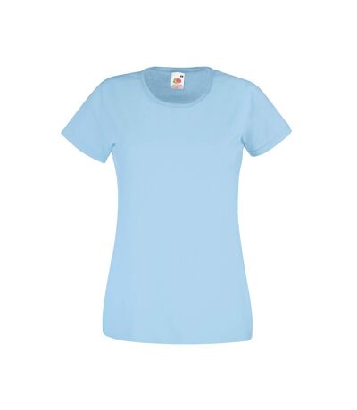 Womens/Ladies Value Fitted Short Sleeve Casual T-Shirt (Light Blue) - UTBC3901