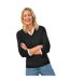Womens/ladies Cashmere V Neck Jumper Black WoolOvers-1