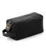 Quadra Heritage Leather Accented Waxed Canvas Wash Bag (Black) (One Size) - UTRW7082