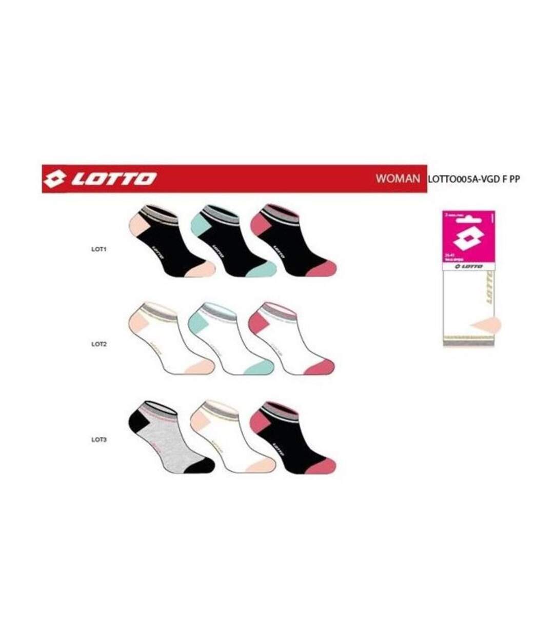 Chaussettes Femme LOTTO Pack de 9 paires SNEAKER 2414-4