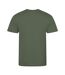 Just Cool Mens Performance Plain T-Shirt (Earthy Green) - UTRW683