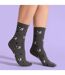 5 Pairs Ladies Dog Patterned Socks - Soft Cotton Rich Fun Dog Design Socks-4