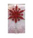 Cimier de Sapin Pailleté Flocon 23cm Rouge-3
