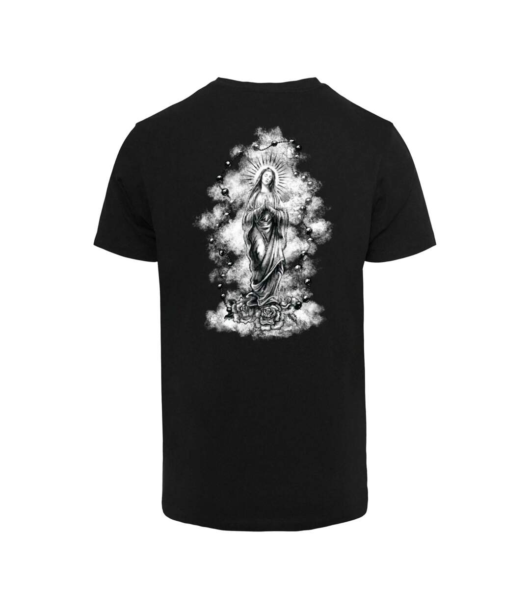 T-shirt Motif/style Rosaire Marie Homme Noir Mister Tee-2
