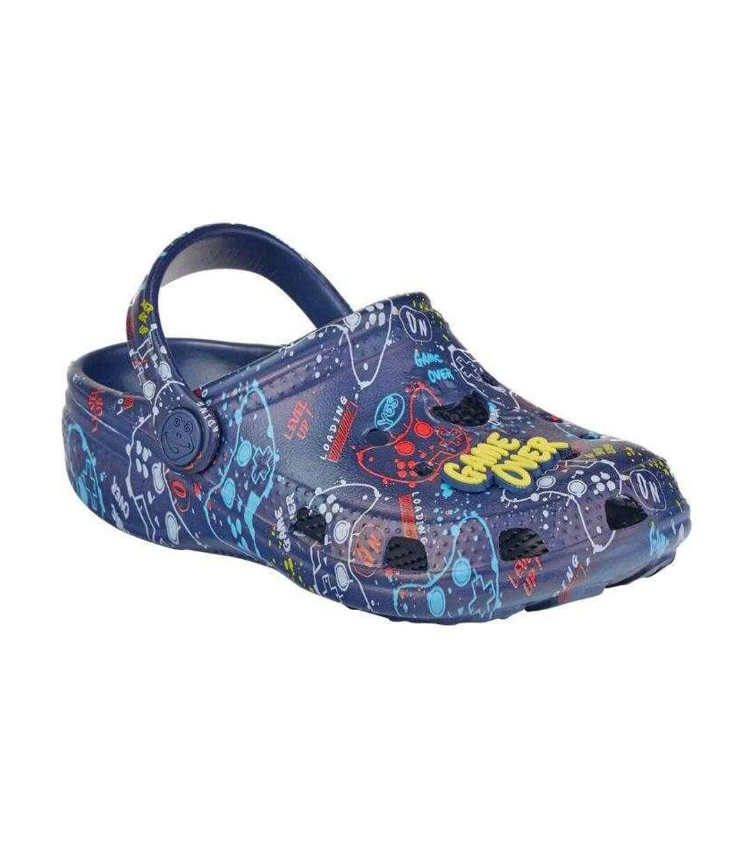 Sabots Été Motif/style Jeu Vidéo Big Frog Enfant Bleu Marine Foncé Coqui-1