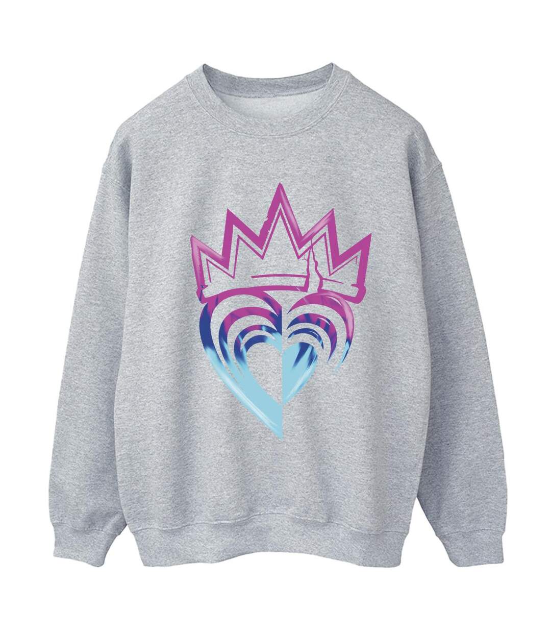 Disney - Sweat DESCENDANTS PINK CROWN - Femme (Gris chiné) - UTBI15550-1