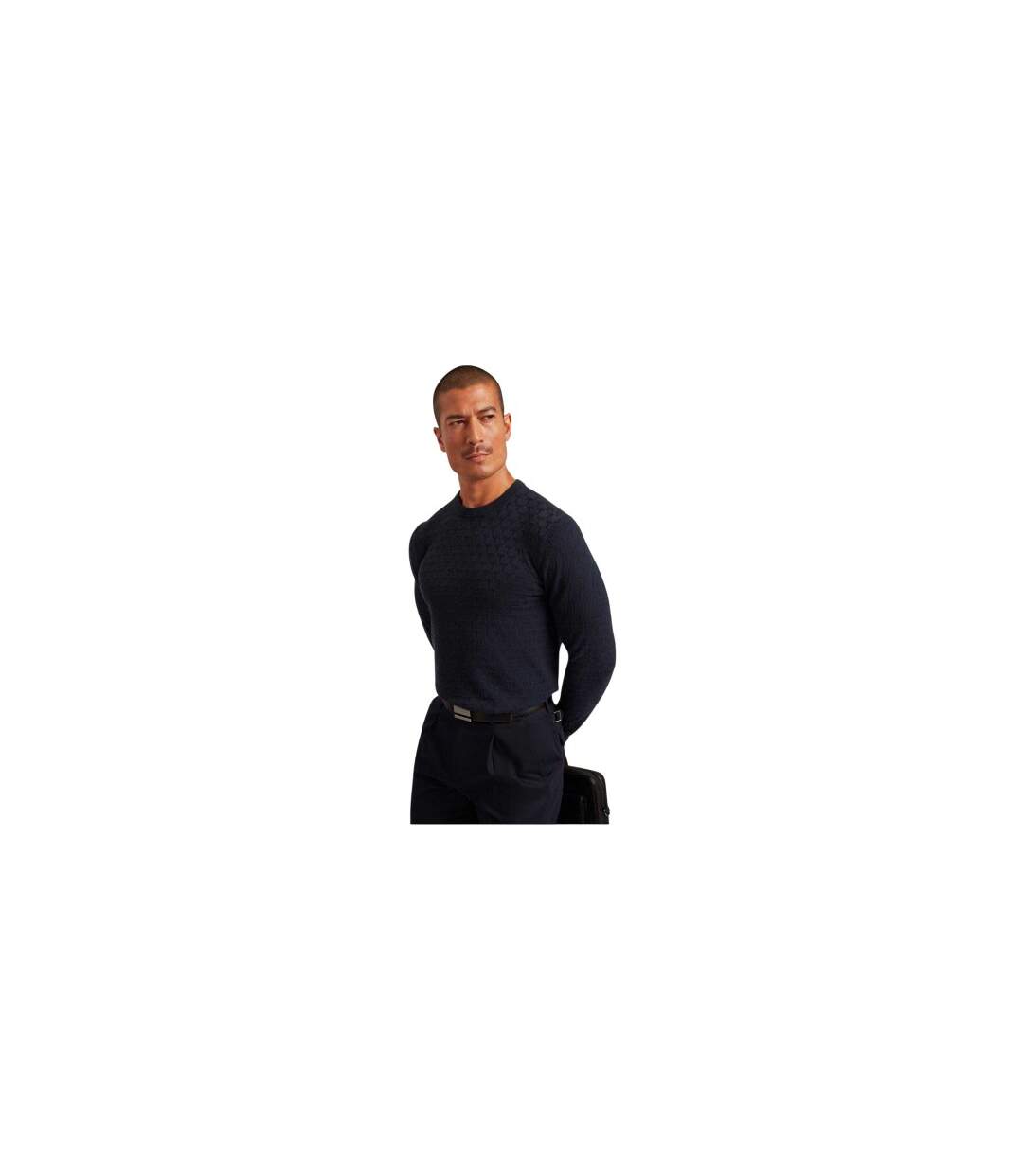 Pull Motif/style Points De Couture Homme Bleu Marine Ted Baker-1