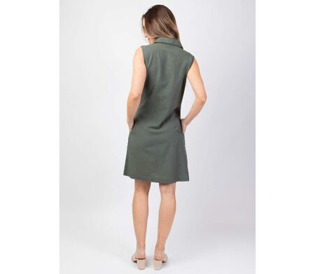 Robe courte style tailleur CELINE unie kaki Coton Du Monde