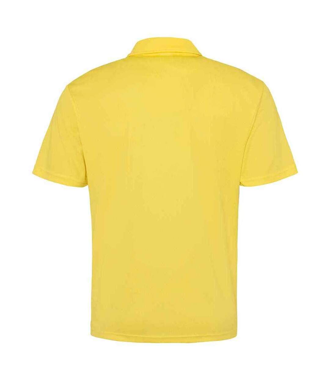 Mens moisture wicking polo shirt sun yellow AWDis Cool