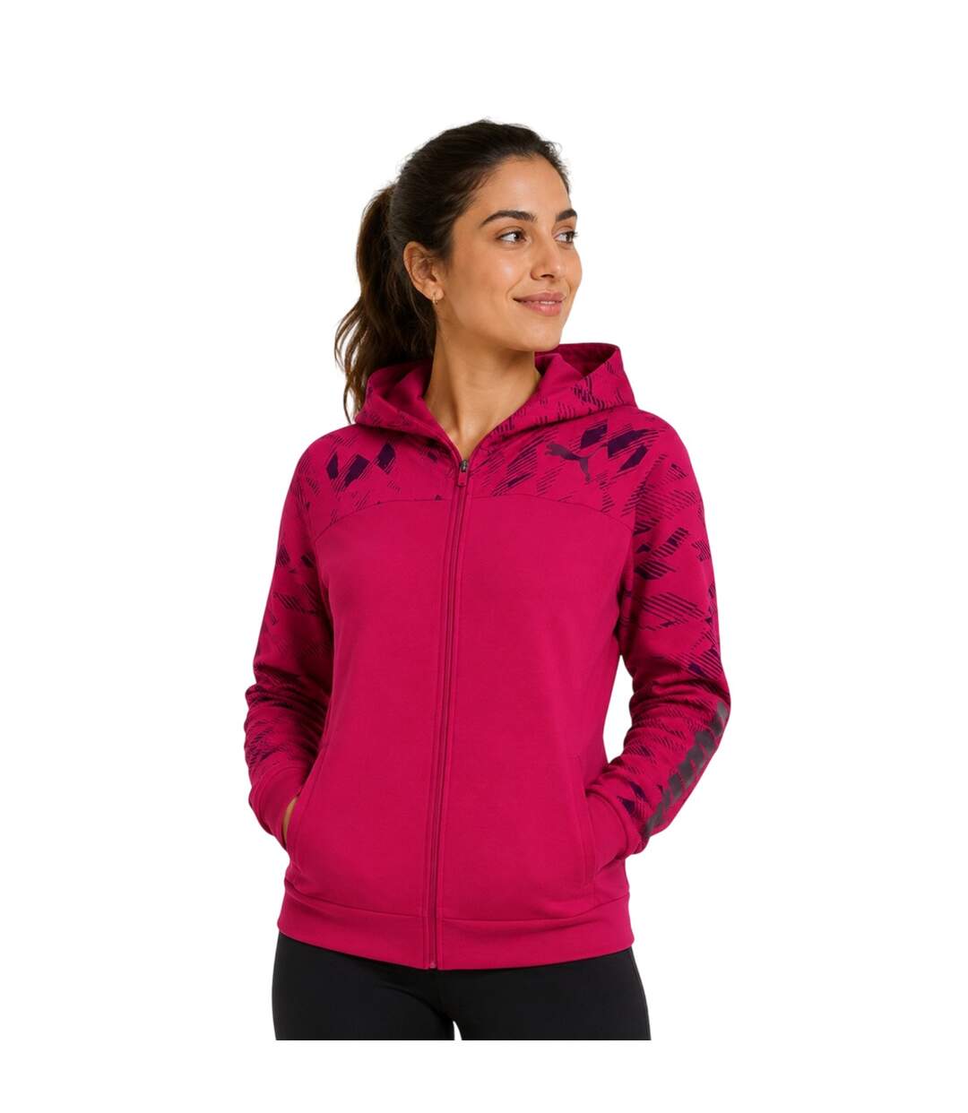 Veste À Capuche Sport Motif/style Logo Urban Femme Rose Puma-1