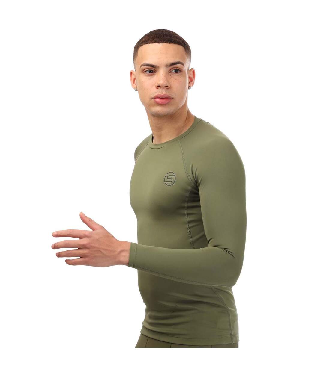 Haut Manches Longues Series-2 Homme Vert Kaki Skins-4