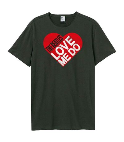 Unisex Adult Love Me Do The Beatles T-shirt Charcoal Amplified