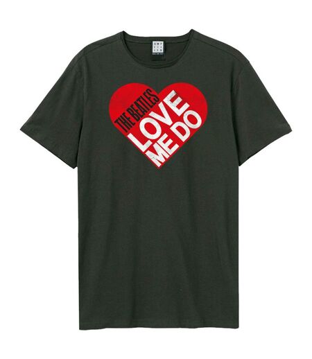 Unisex Adult Love Me Do The Beatles T-shirt Charcoal Amplified