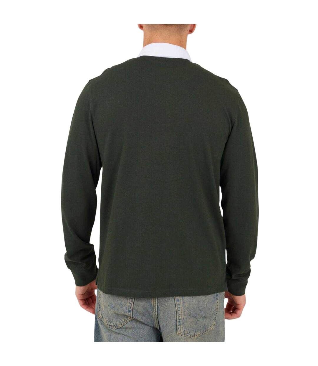 Haut De Rugby Motif/style Brodé Homme Vert Blanc Brave Soul-2
