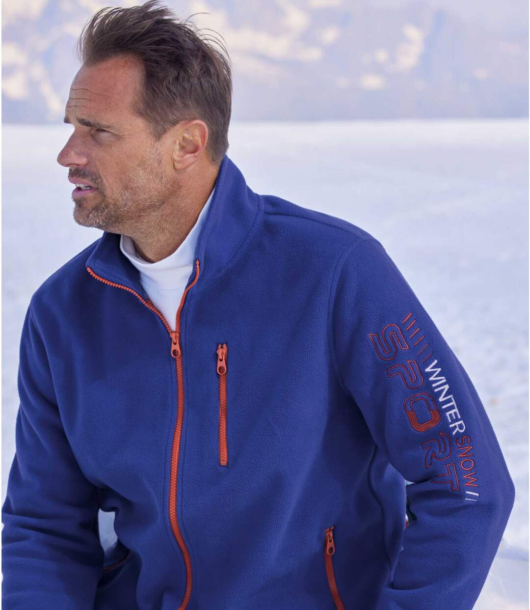 Men's Fleece Sports Jacket - Blue Atlas For Men