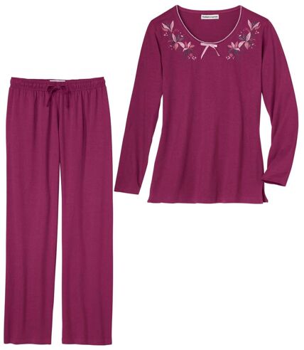 Women's Floral Print Pyjamas - Pink  