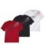 Pack of 3 Men's Summer Sports Print T-Shirts - Black White Red