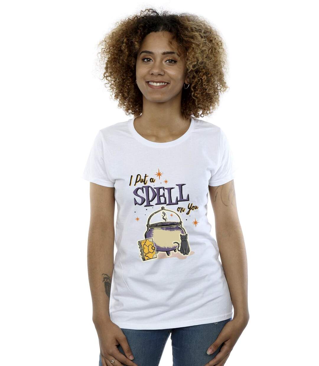 Disney - T-shirt HOCUS POCUS SPELL ON YOU - Femme (Blanc) - UTBI17761-2
