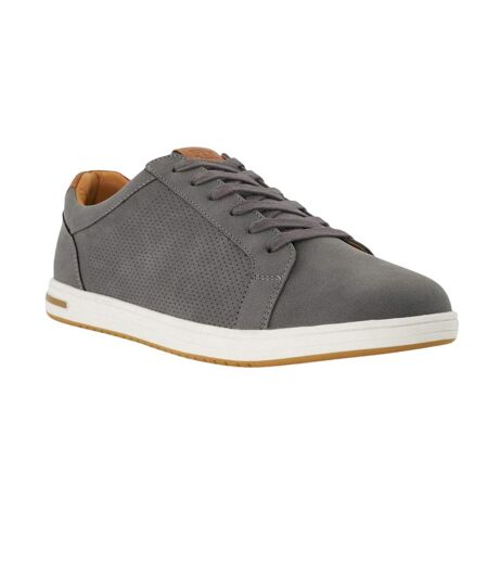 Mens Tezzy Canvas Low Cut Trainers Grey Dune London