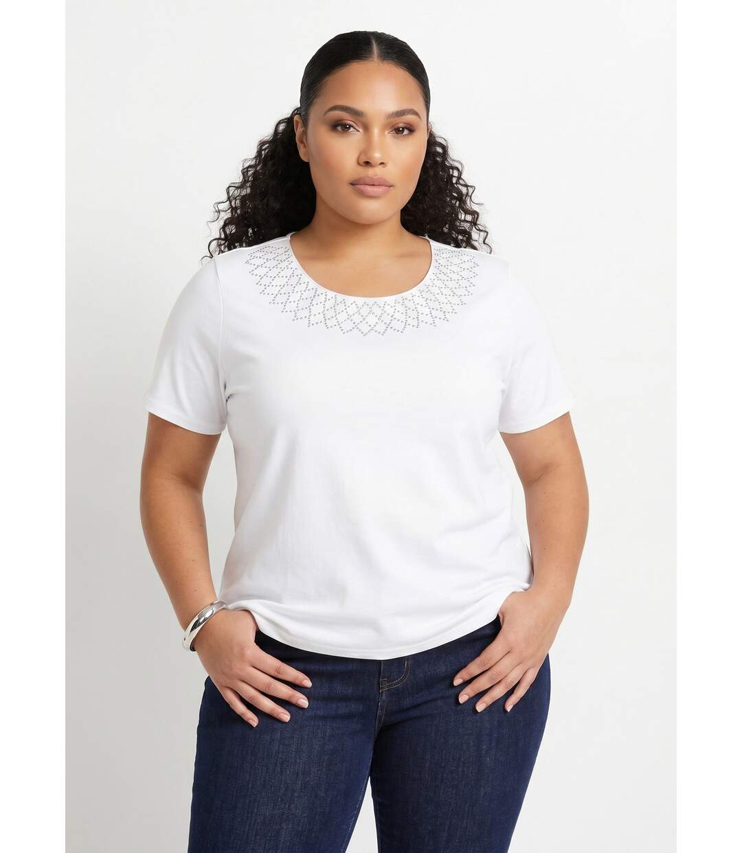 T-shirt jersey coton fantaisie cloutée-1