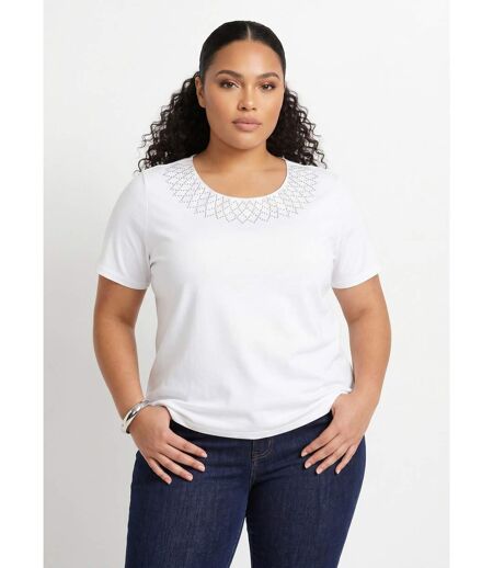 T-shirt jersey coton fantaisie cloutée
