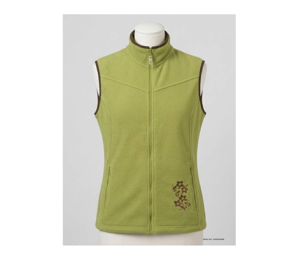 Gilet Polaire Femme Sans Manches SH1026 Vert/Marron (Mayflower)-5