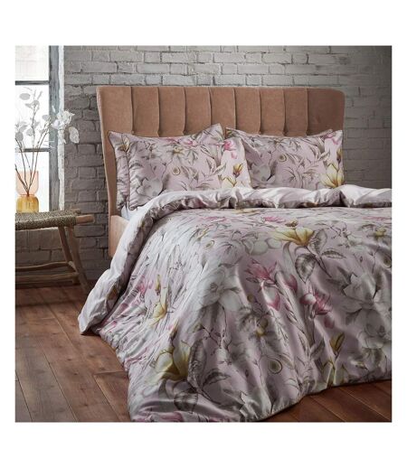 Lavish sateen floral duvet cover set blush EW by Edinburgh Weavers