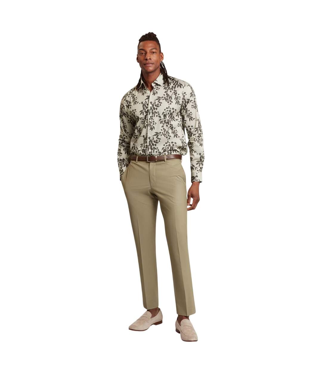 Chemise Manches Longues Motif/style Imprimé Feuillage Homme Vert Clair Ted Baker-4