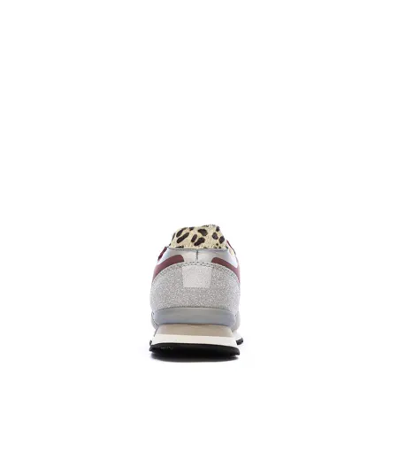 Baskets bordeaux/gris femme pepe jeans marlon